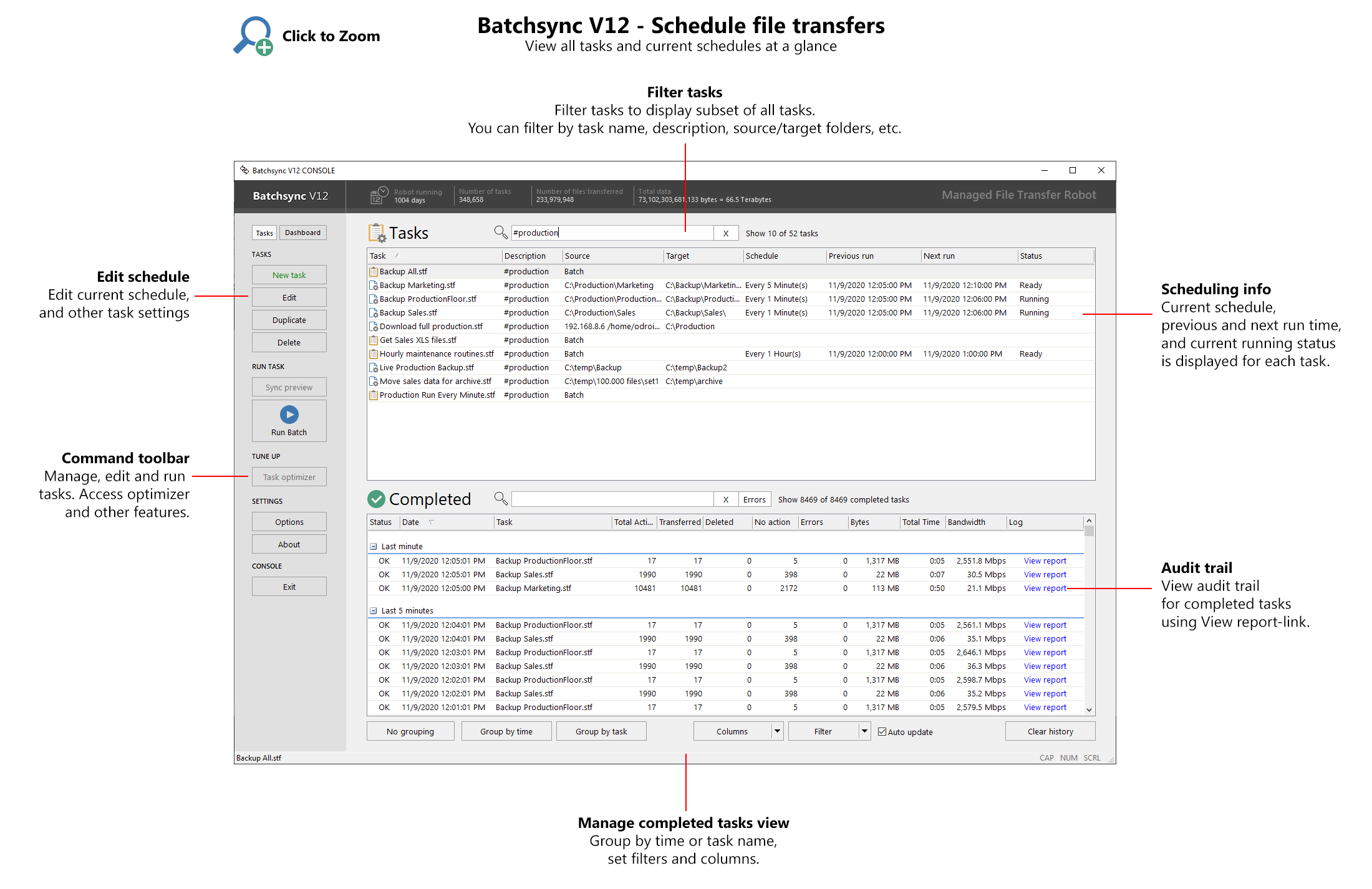 Click to Zoom: Schedule file transfers
